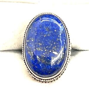 Sterling Silver Large Lapis Ring sz 7.25